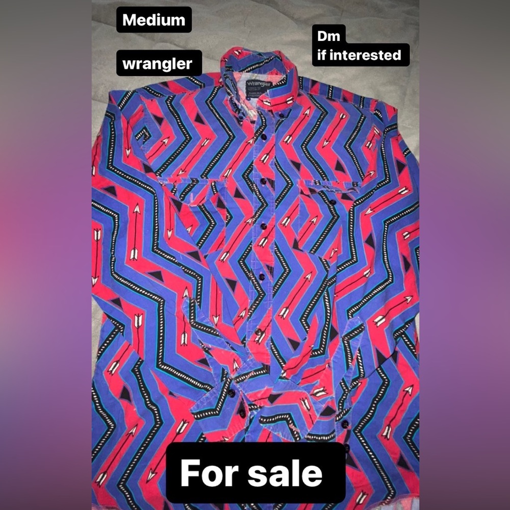 Vintage wrangler button up size